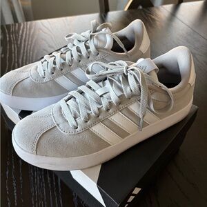Adidas Women's Light Gray Suede Sneakers